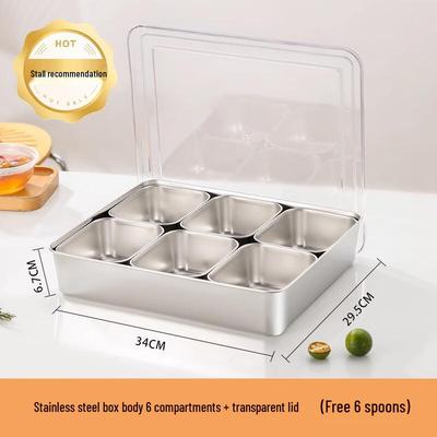 Контейнер для хранения продуктов из нержавеющей стали с 6 отделениями