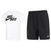 Letter Print Crew Neck Short Sleeve T-Shirt And Sports Shorts Set Men Sets AR5007-100+DV9345-010