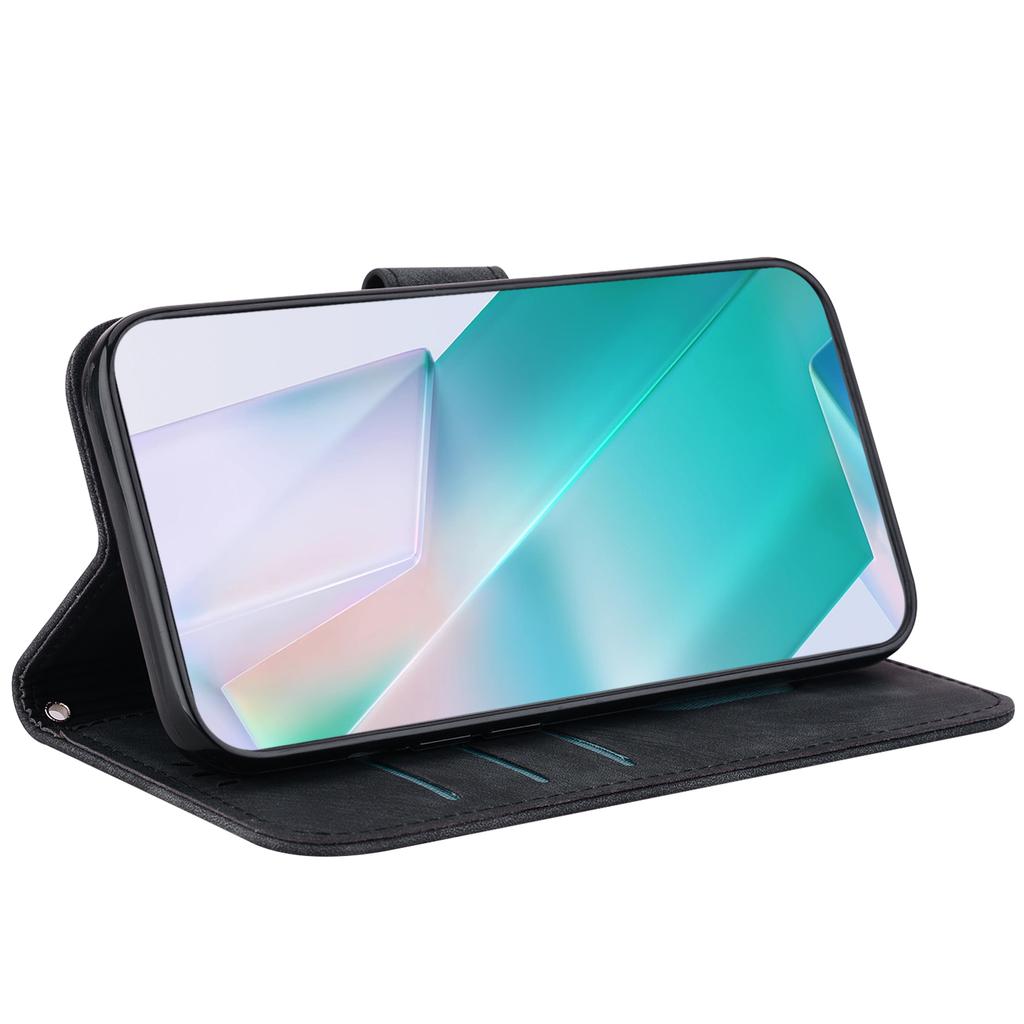 For Realme 15 Pro 5G/15 5G Wallet Case Tiger Imprint Leather Shockproof Phone Cover with Wrist Strap