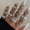 5/15Pcs Water Droplet Irregular Geometric Ring Smooth Punk Ring Fashion Finger Ring Jewelry Gift
