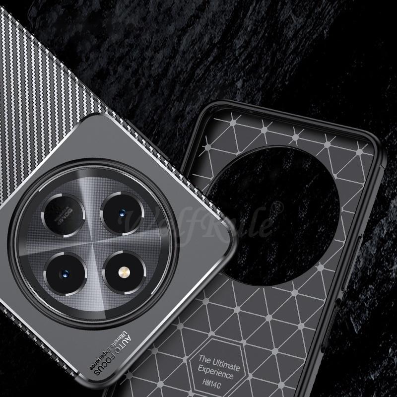 Для Redmi 14C Чехол Крышка Xiaomi Redmi 14C Capas Противоударный Углеродное волокно Защита объектива Бампер для телефона Мягкий ТПУ Fundas Redmi 14C
