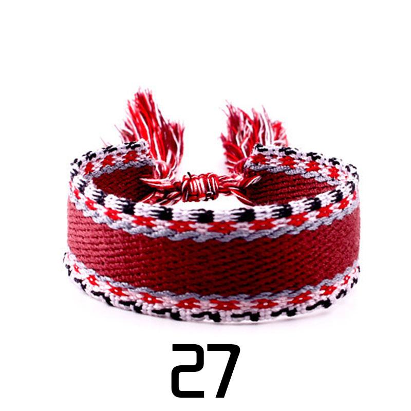 Женская мода ювелирные изделия подарок красочный декоративный узор вышитый ручной работы плетеный браслет в стиле бохо