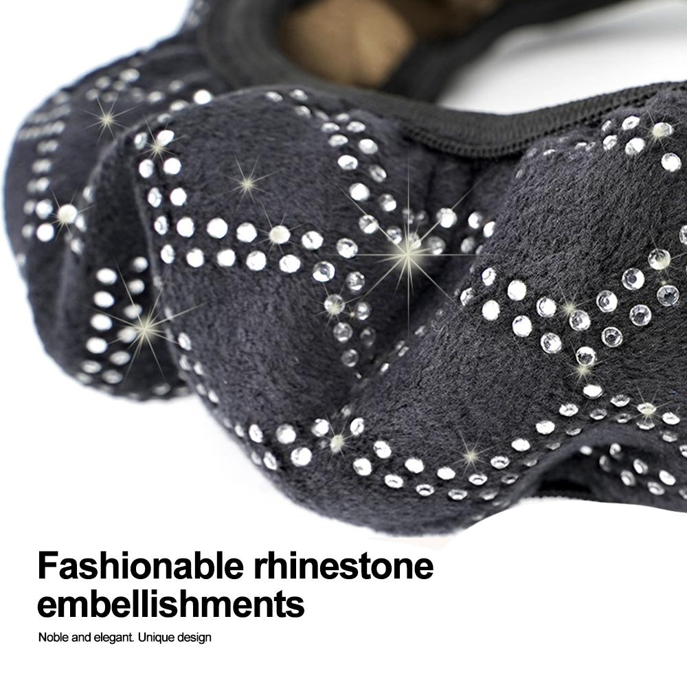 Чехол на руль автомобиля с кристаллами, эластичный, цветной, универсальный, с блестками, со стразами, защитой от алмазов, автомобильные аксессуары