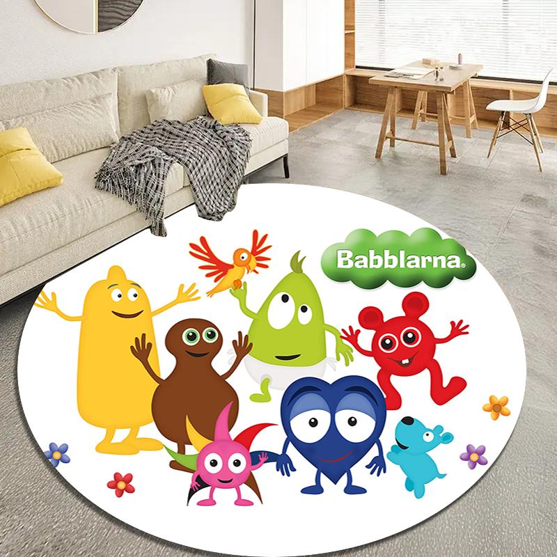 Babblarna Round Area Rug,Carpet Rug for Living Room Bedroom Sofa Playroom Decor,Non-slip Floor Mat50
