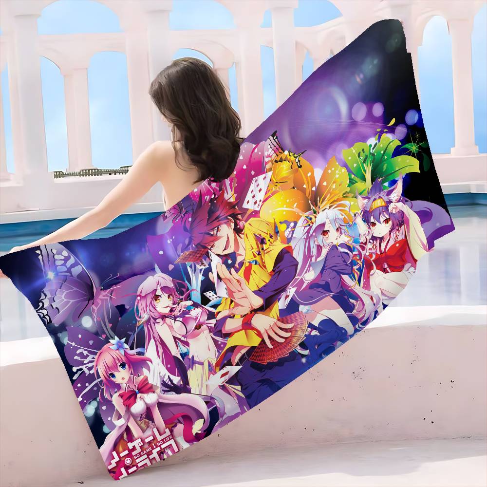 Полотенца для пляжа из микрофибры No Game No Life, быстросохнущие, для песка, для бассейна, для путешествий, плавания, йоги