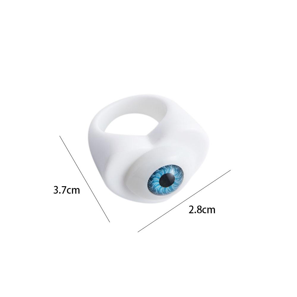 Korean Goth Style Candy Color Women Cartoon Finger Ring Demon Eye Ring Jewelry Gifts Resin Ring