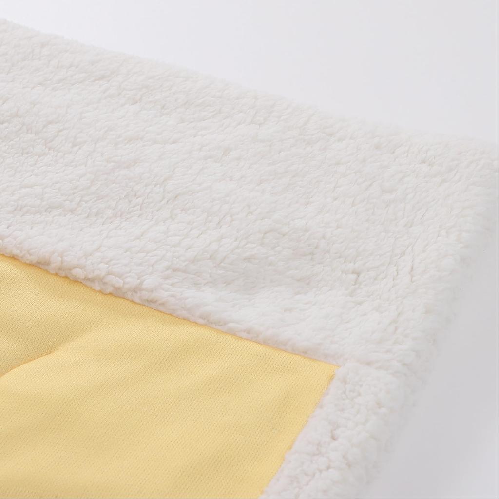 Nishikawa Atsuko Matano Quilt Blanket, Single, Washable, Fluffy Sheepskin Boa, MT3653, Cat and Tree Design, Yellow, FE03903026