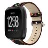 Для Fitbit Versa Ремешок для часов из натуральной кожи с узором «Пион», регулируемый браслет, длина: 122+83мм
