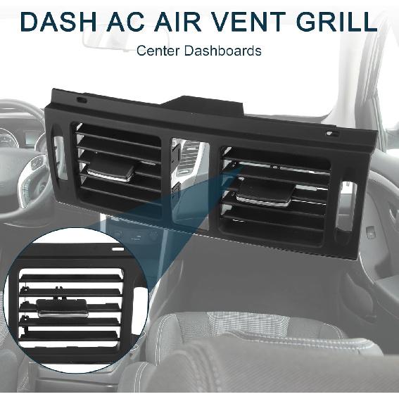 Center Dash A/C Outlet for Mercedes-Benz C300 Durable | Air Vent Panel Black 1 Set