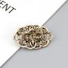Grey Crystal Brooch Women's Brooch Antique Gold Color Bohemian Flower Scarf Pin Bridal Party Jewelry