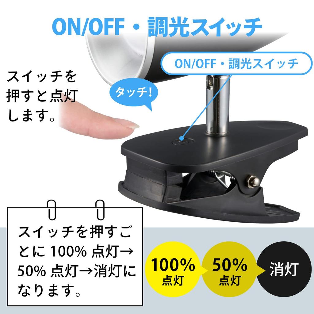 Ohm Electric LED Clip Light Spotlight Непрямое освещение Питание от USB Питание от переменного тока Нейтральный Белый Черный OHM LTC-LC12S2-KN 06-0907