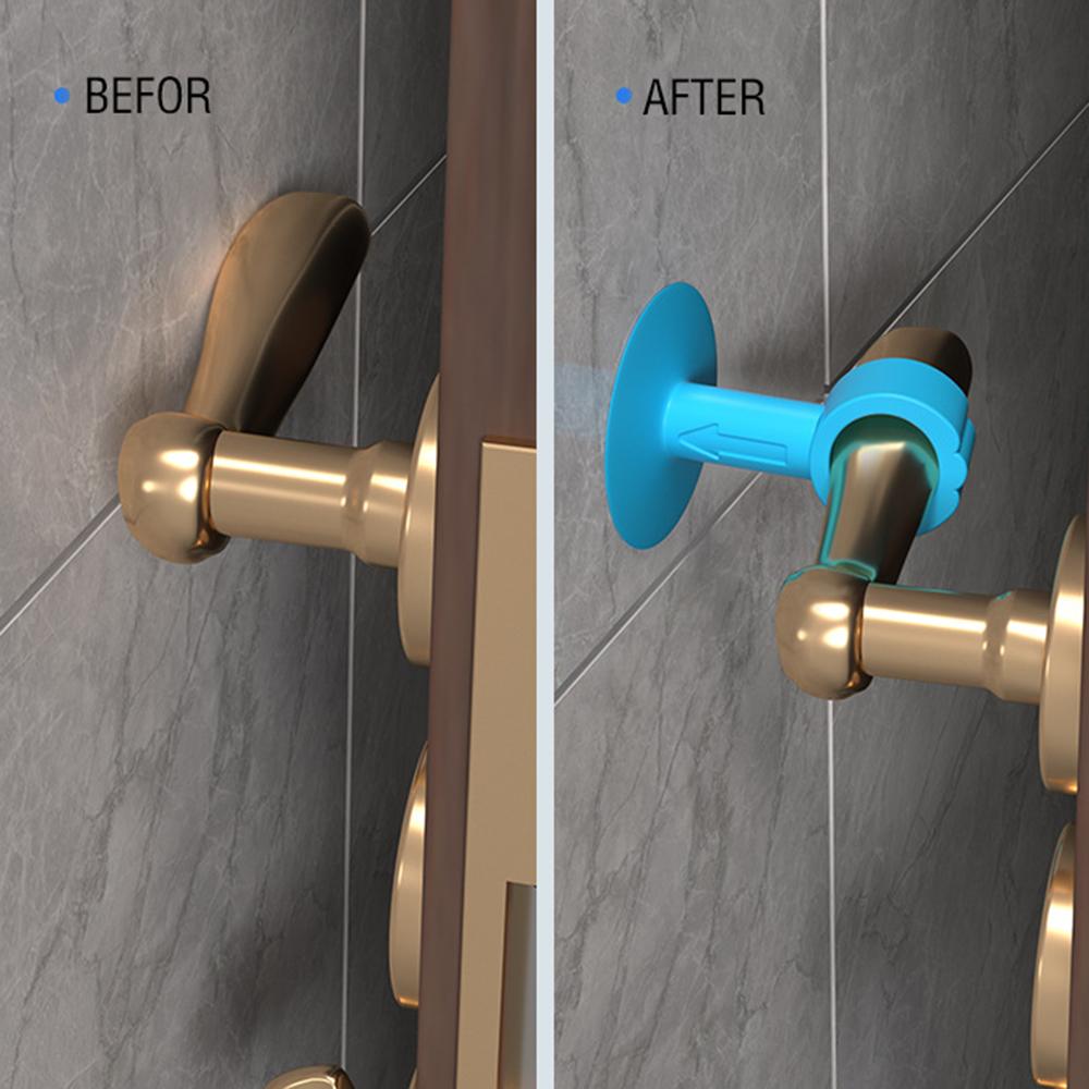 3cps Silicone Door Stoppers Suction Cup Type Door Handle Cover Crash Pad Door Handle Bumper Home