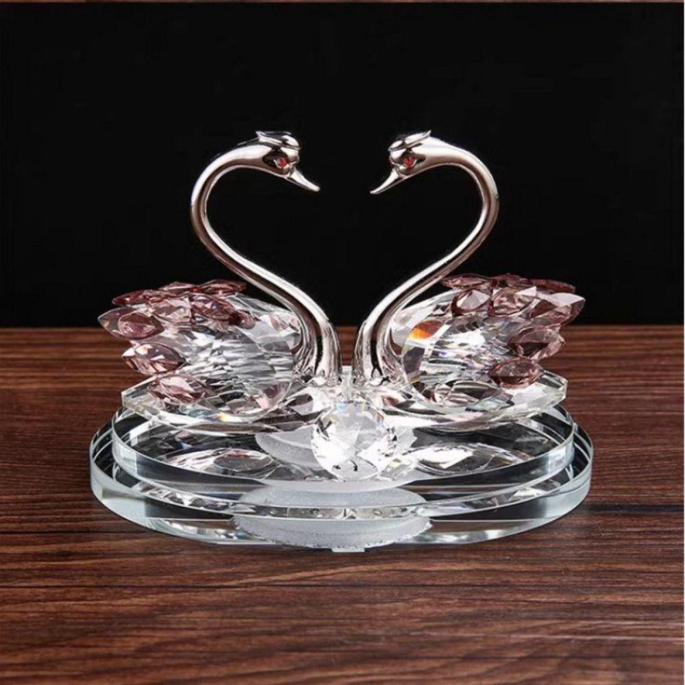 -encrusted Crystal Swan Ornaments Light Luxury Glass Swans Swan Figurines  Indoor Foyer