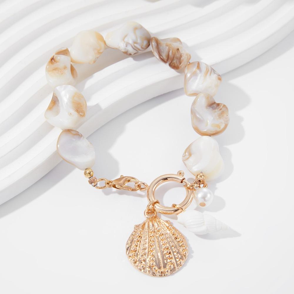 Ракушка Морской Стиль Ожерелье Цветок Пляж Бисерные Украшения Элегантное Ожерелье из Ракушек Браслет Отпуск