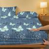 1 Simple Modern Butterfly Printed Matte Fitted Sheet, Bedroom Printed Bed Cover, Bedding (Excluding Pillowcases)