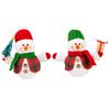 Yousheng Christmas Plush Snowman Doll Tabletop Decoration Lighted Small Snowman Ornament for Winter Home Kitchen Mantel Window Sill Holiday Party