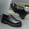 Dress Big Head Trend Low Top Martin Boots Platform Casual Men's Shoes Leather Shoes Breathable British Style 2025