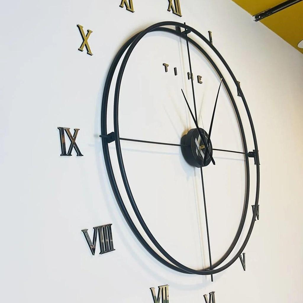 3D декоративные настенные часы с римскими цифрами в скандинавском стиле, металлические настенные часы 80 см, украшение для дома, офиса, гостиной, стены