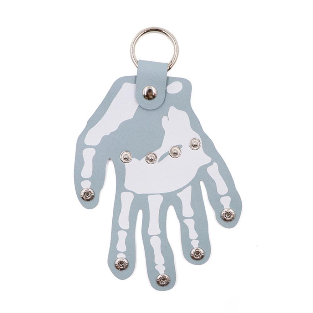 Punk Hand Keychain Holder Five Finger Hand Bone Key Bag Pendant Snap-fastener Palm Keyring Unisex