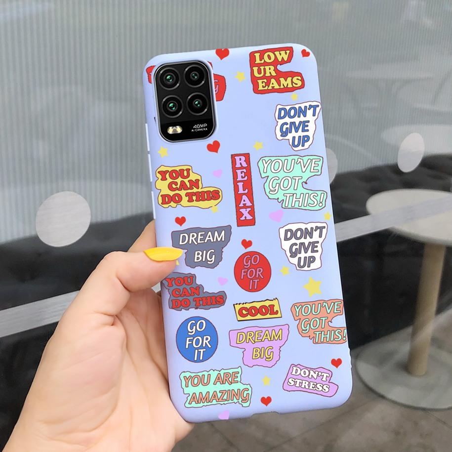For Xiaomi Mi 10 Lite 5G Case Cute Cartoon Cow Soft-Touch Silicone Bag Back Cover For Xiomi Mi 10 Lite 5G Protector Bumper Funda