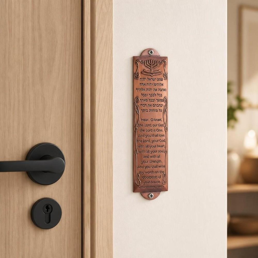 Scripture Door Mezuzah Ornament Vintage Door Decoration Jewish Mezuzah Case Religious Gift