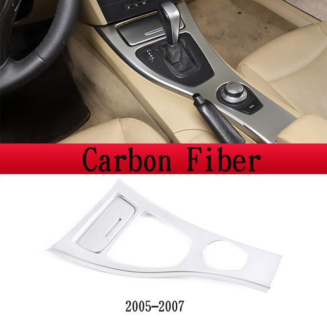 Левый руль для BMW 3 серии E90 E92 E93 2005-12 ABS карбоновое волокно/серебристая центральная консоль рамка рычага переключения передач наклейка на панель автомобиля