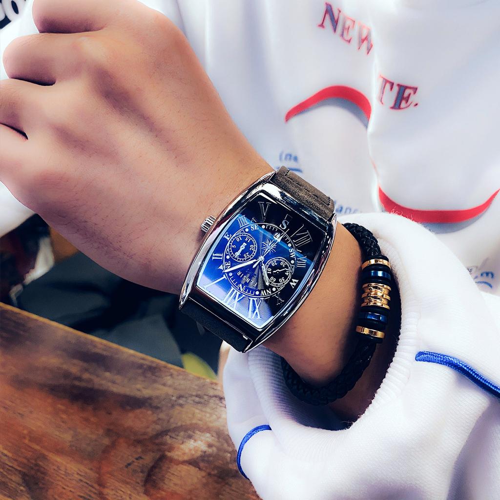 UTHAI CQ326 Мужские часы в форме винной бочки, календарь, водонепроницаемые парные кварцевые часы, лучший выбор для подарка