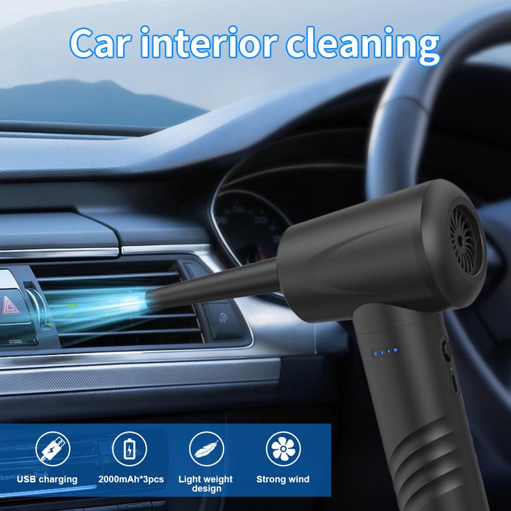 Air Duster Inflator Vacuum Pump 3-IN-1 with Light 3 Gear Adjustable 50000RPM Rechargeable Cordless