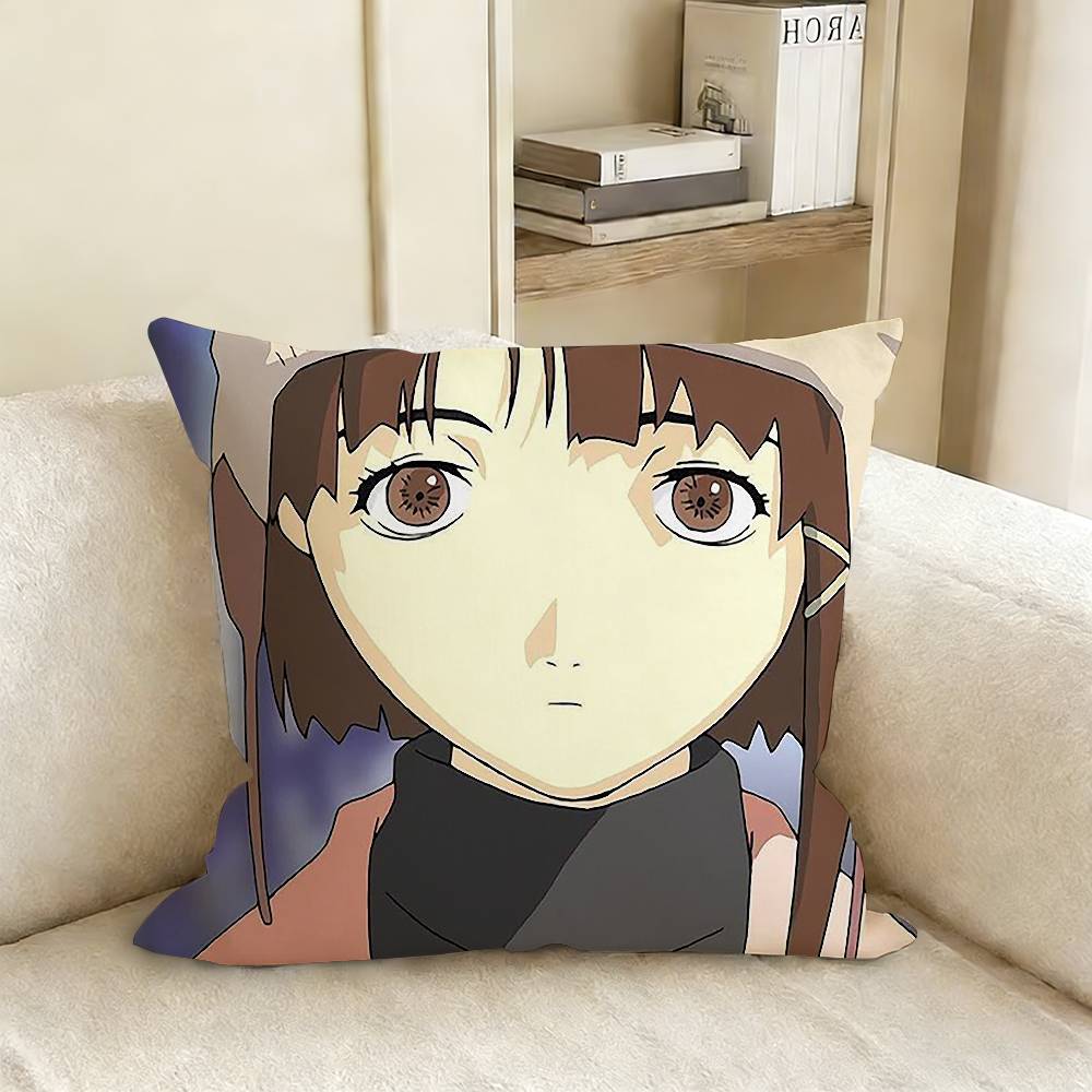 S-Serial E-Experiments L-Lain I-Iwakura Pillow Cover Sofa Cushion Cover Home Room Decoration Children Gift