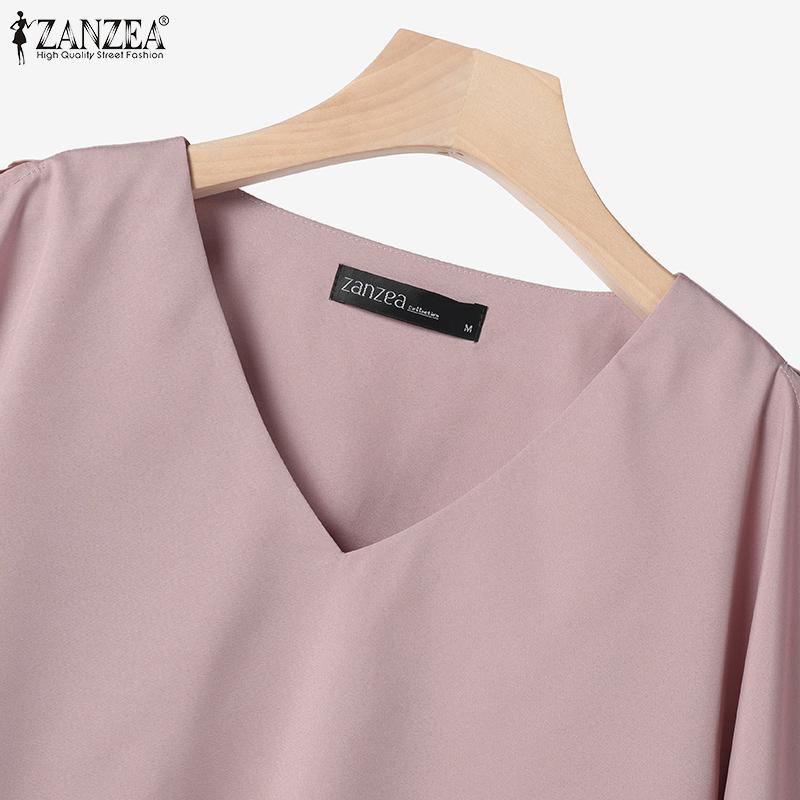 ZANZEA Женская блузка с коротким рукавом и брюки, повседневные комплекты из двух предметов