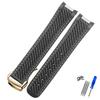 Curved 20mm Rubber Watchband Fit for Omega AT150 Seamaster 300 AQUA TERRA Diving Bracelets Black Blue Silicone Watch Strap