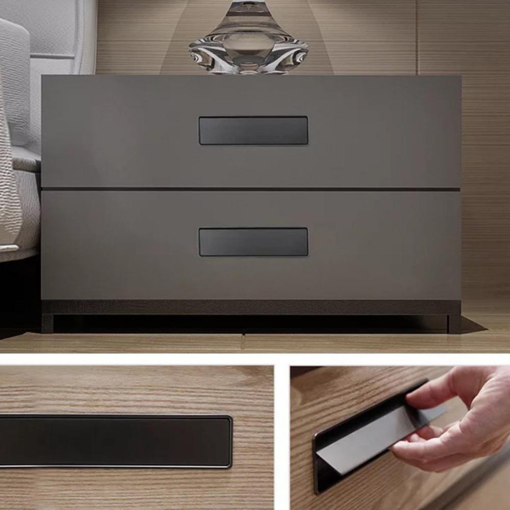 European Light Luxury Drawer Handle Modern Cabinet Door Embedded Hidden Spring Invisible Flap