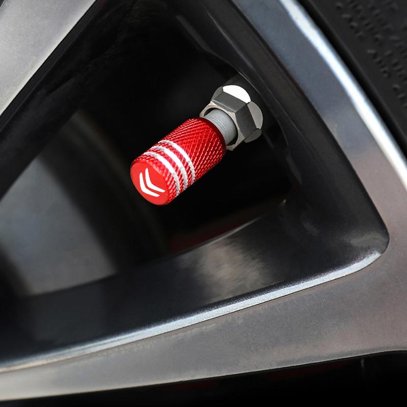 5PCS Aluminium Car Tire Valve Stem Caps Cover For Citroen C5X C6 DS C3-XR C4L C4 C1 C5 C6 VTS C-ELYSEE Auto Accessories amb123