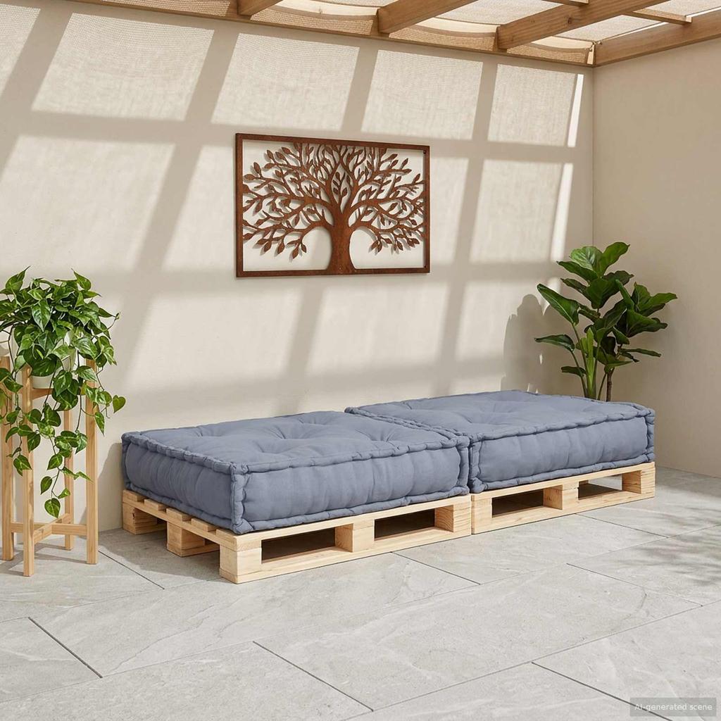 Modular Sofa Set Gray 70 x 70 x 36 cm Fabric