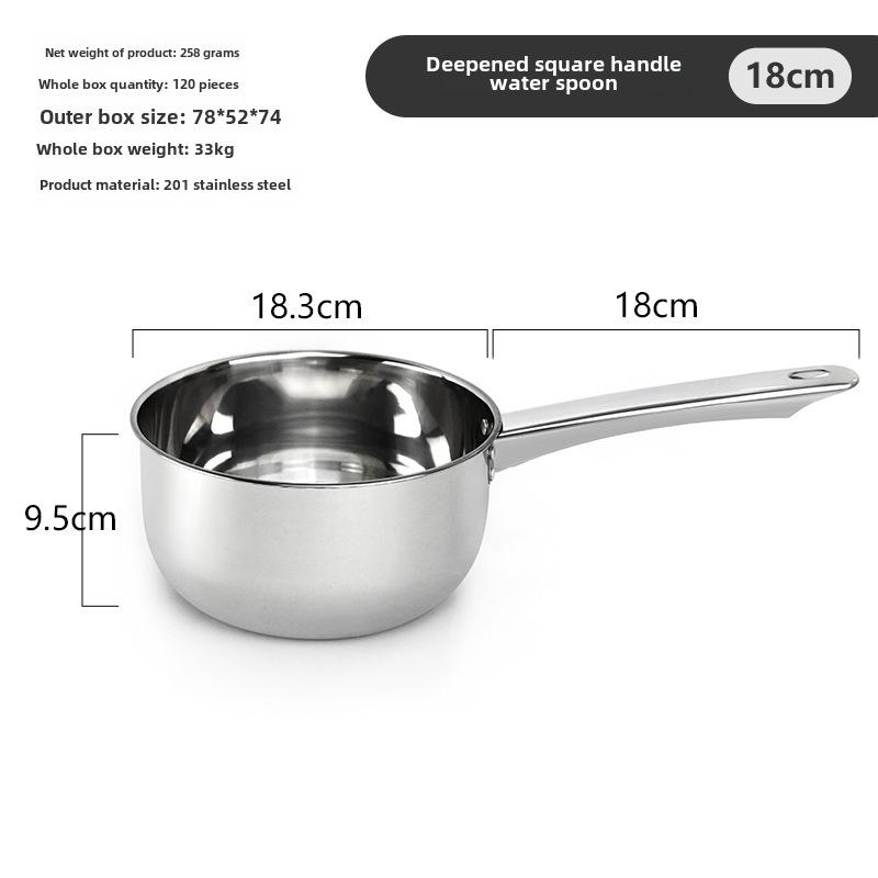 "Thickened Stainless Steel Non-Magnetic Kitchen Spoon: Ideal for Soup, Porridge, and Water"