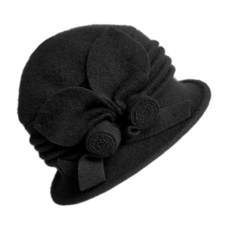 Vintage Fashion Warm Hat Elegant Flowers Decoration Girl's Cap Wool
