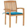 VidaXL Stackable Garden Chairs with Cushions 8 Pcs Solid Teak