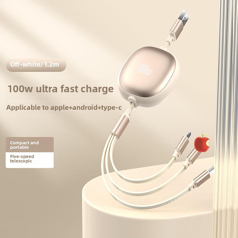 Кабель для быстрой зарядки 3-в-1, многофункциональный USB-шнур для зарядки, совместимый с iPhone, Huawei и устройствами Type C