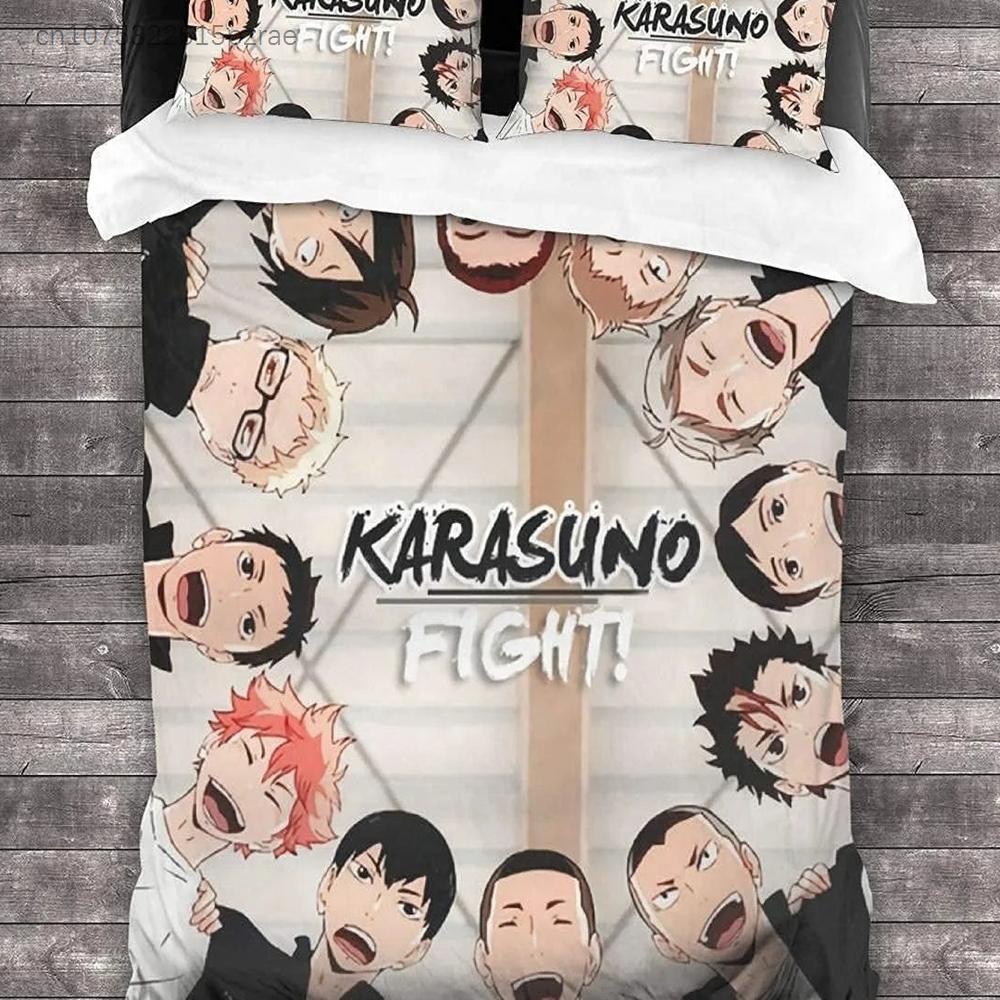 Детский комплект постельного белья Haikyuu Покрывало Наволочка Волейбол Постельное белье Мальчики Девочки Украшение Спальни Односпальный Двуспальный Размер Детский Подарок
