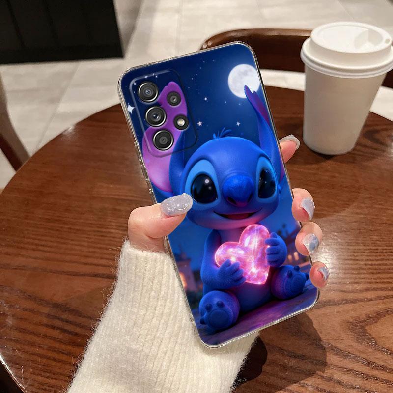 Прозрачный чехол для Samsung Galaxy A57 A37 A56 5G A36 Чехлы A55 A54 A35 A26 A07 A17 A16 A06 A34 A15 Мягкая накладка Мультяшный Стич Дисней