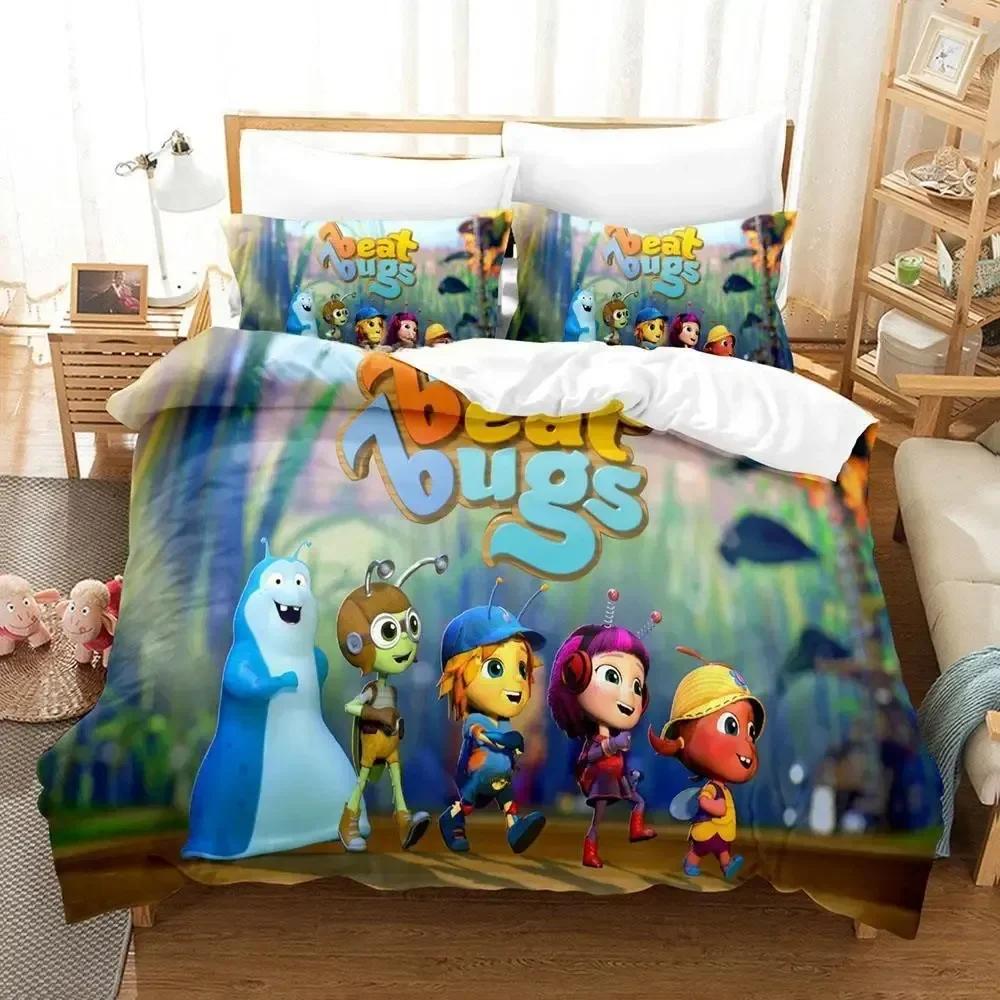 Постельное белье Beat Bugs Односпальное Twin Печатный комплект постельного белья с наволочкой Пододеяльник Мягкий Односпальный Двуспальный Queen Super King Size