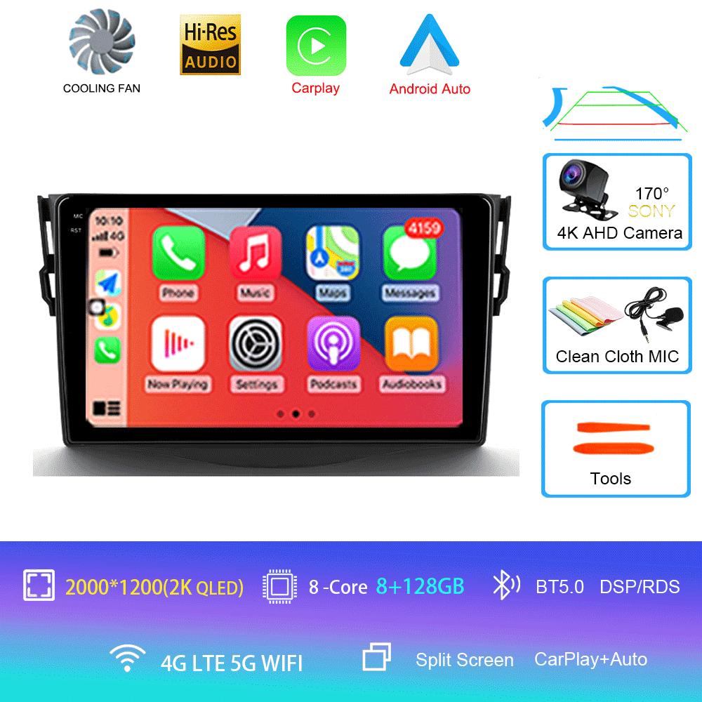 Для Toyota RAV4 Rav 4 2005-2013 Автомобильное радио Android 14 Carplay Мультимедийная навигация Видео DVD Авторадио Стерео 2din 4G + BT GPS