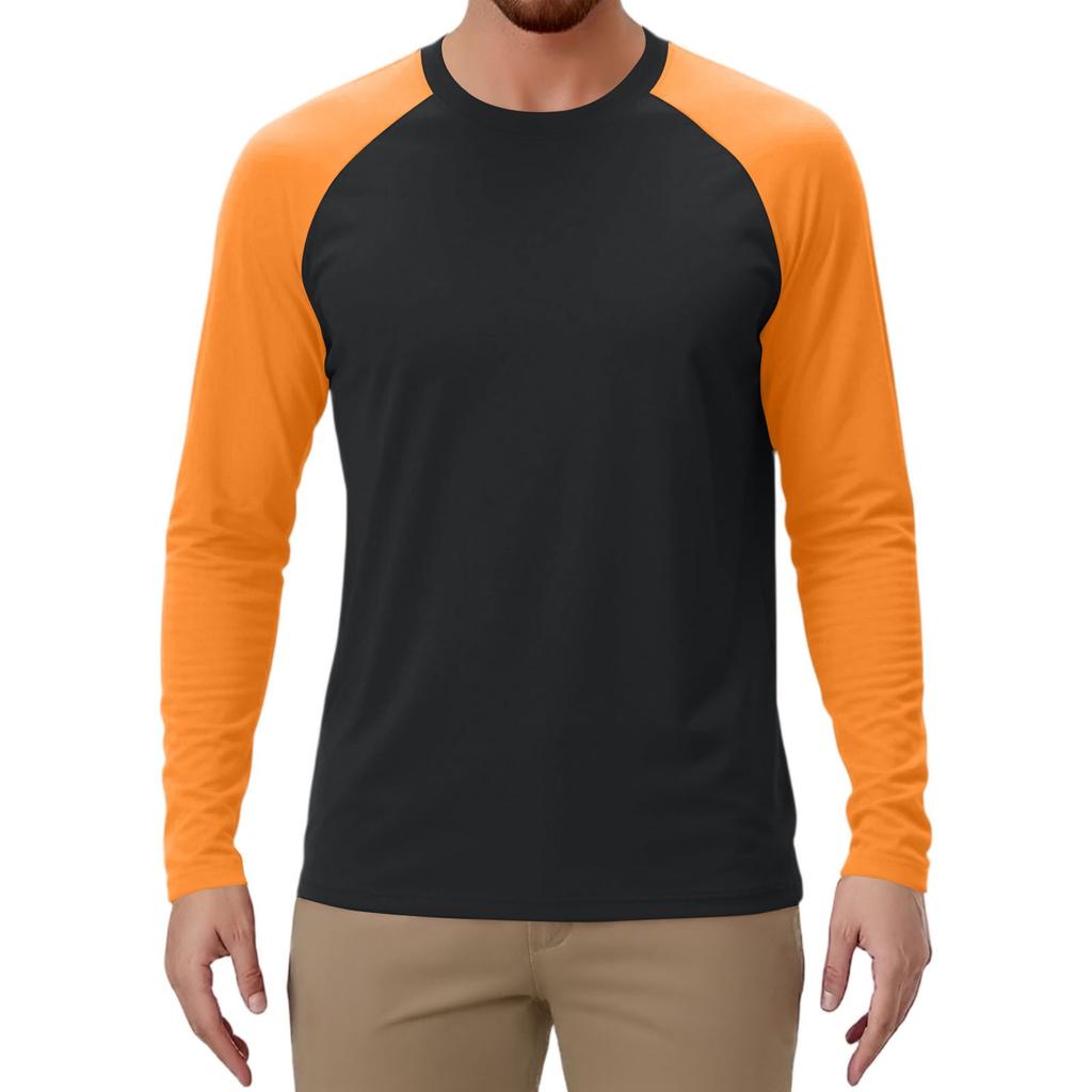 Мужской спортивный топ с длинным рукавом реглан контрастного цвета