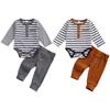 Комплект одежды для малышей, полосатый комбинезон, топ и штаны, 2 шт.