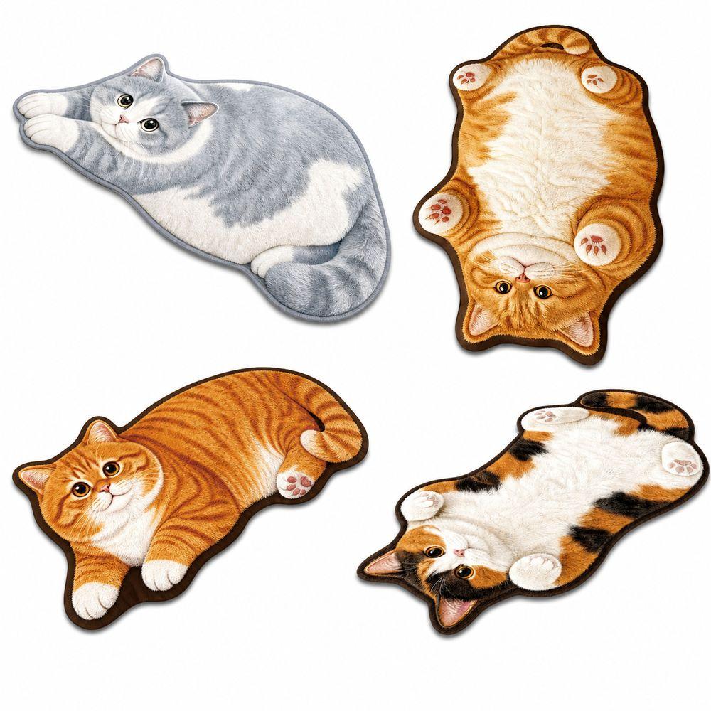 Decorative Rug Cat Shaped Rug Cat Pattern Cat Floor Mat Cute Animal Door Mat Living Room Decor