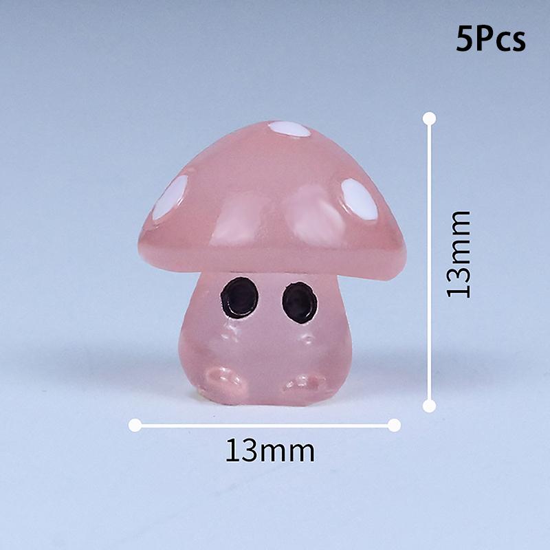 5 шт. красочные светящиеся крошечные грибы мини-статуэтки миниатюрные светящиеся грибы сказочные садовые аксессуары домашний декор своими руками