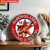 2D tekis 20*20cm 1 dona texaco benzin quyish shoxobchasi Retro Vibes Dumaloq Yoqilg'i Quyish Shoxobchasi Belgisi, Garaj uchun Noyob Devor San'ati, Yoqilg'i Quyish Shoxobchasini Dekoratsiyasi, Nostalgik