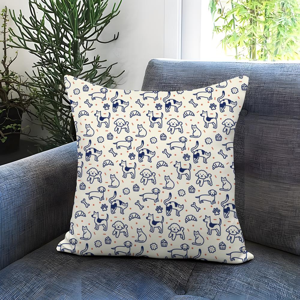 Cute Cartoon Texture Cushion Cover Comfortable Reversible Pillow Cover Ideal for Car Sofa Bedroom Beyond