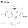 Musiclily Basic Boat-Shaped Strat Jack Plate for Strat Electric Guitar, Chrome (Pack of 2)