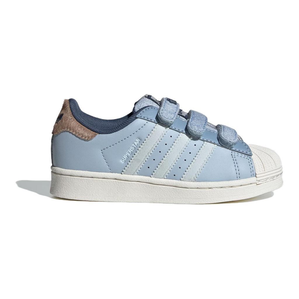 Adidas Originals Superstar Fabric Lightweight Comfortable Durable Shock Absorption Low-Top Kids Skate Shoes Kids Sneakers Blue IH3291